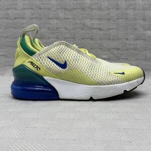 Nike Air Max 270 Shoes Unisex Kids Size 1Y Yellow Blue Mesh Slip On FN6981-100